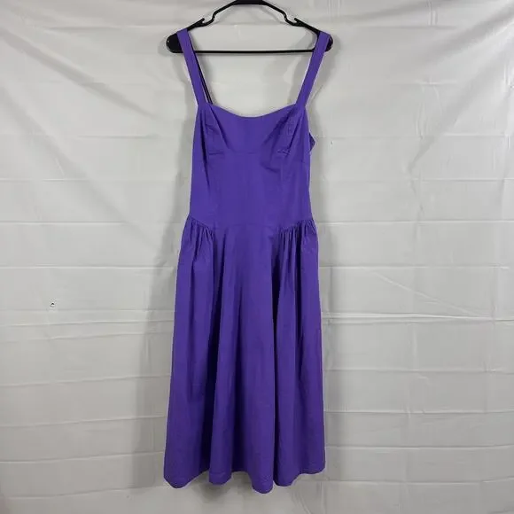 Free People Dress Womens Medium Paolo Midi Purple Sundress Romantic Retro Chic - Picture 5 of 14